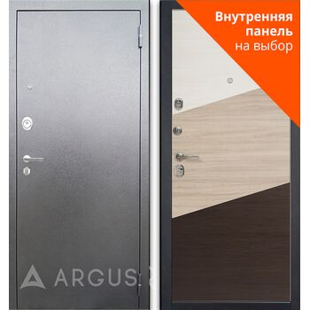 Дверь Люкс АС серебро антик  / внутренняя панель на выбор