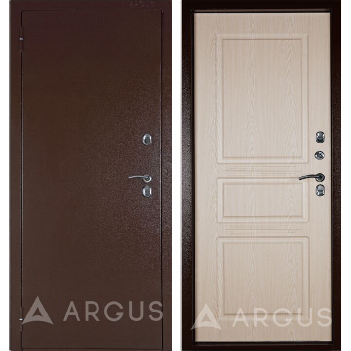 Дверь Тепло-5 (молоток коричневый / Сабина дуб беленый)