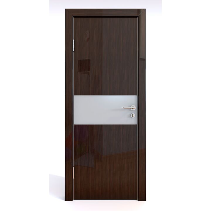 Дверь 501 Венге глянец с белым стеклом