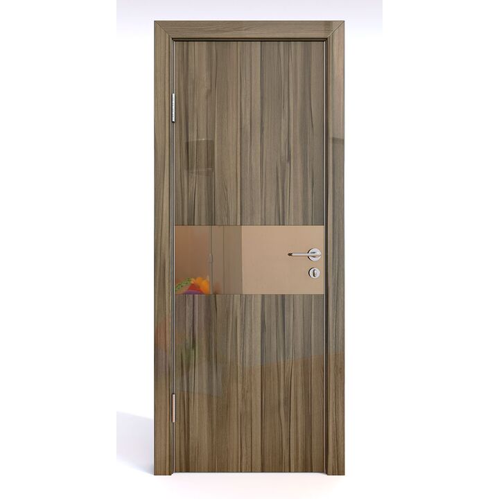 Дверь 501 Сосна глянец с бронзовым зеркалом