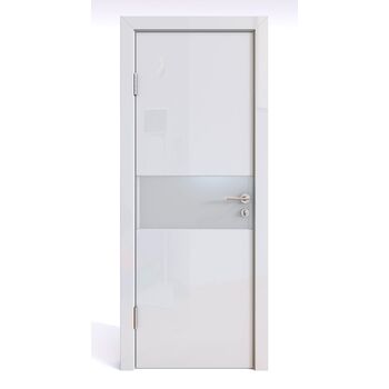 Дверь 501 Белый глянец с белым стеклом