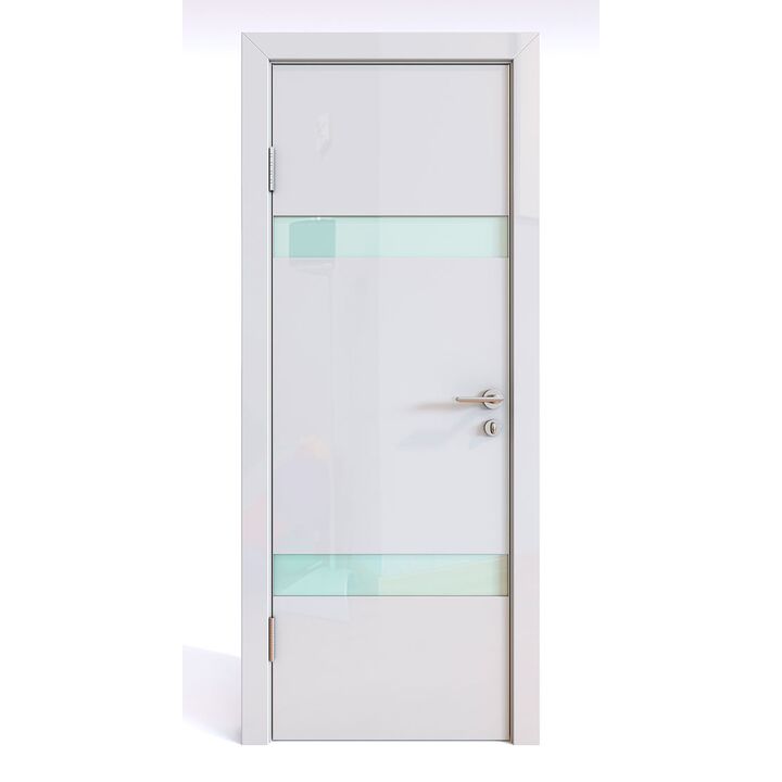 Дверь 502 Белый глянец с белым стеклом