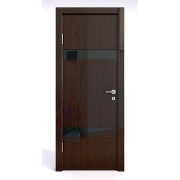 Дверь 502 Венге глянец с черным стеклом