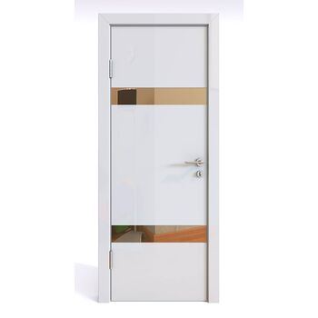 Дверь 502 Белый глянец с бронзовым зеркалом