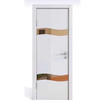 Дверь 503 Белый глянец с бронзовым зеркалом