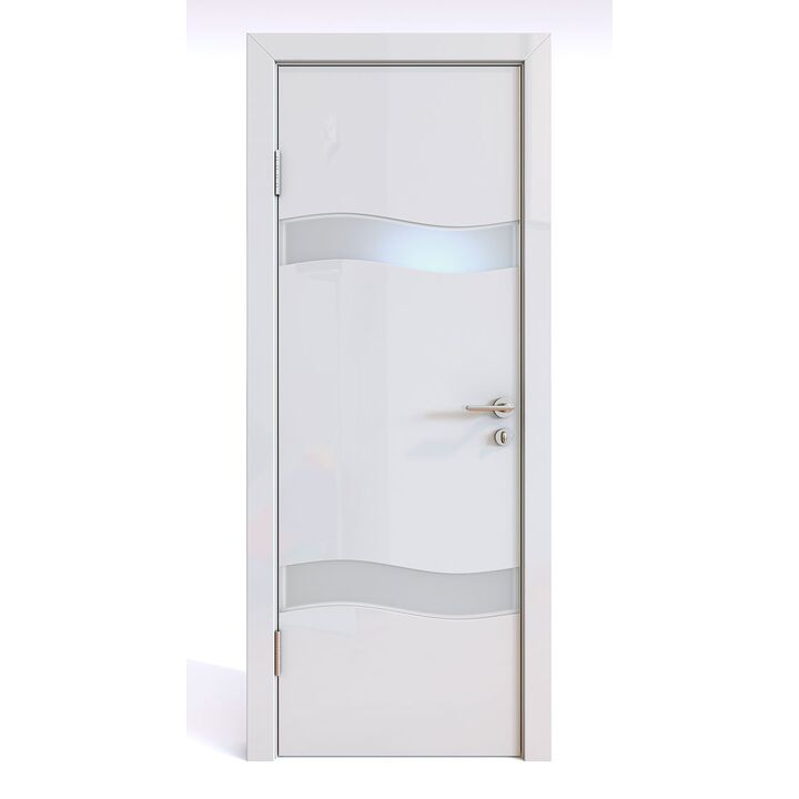 Дверь 503 Белый глянец с белым стеклом