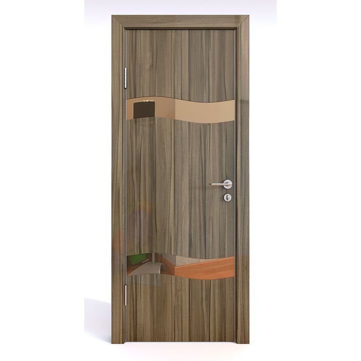 Дверь 503 Сосна глянец с бронзовым зеркалом