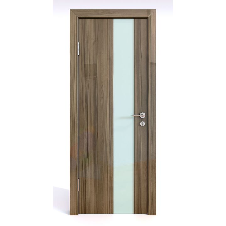 Дверь 504 Сосна глянец с белым стеклом