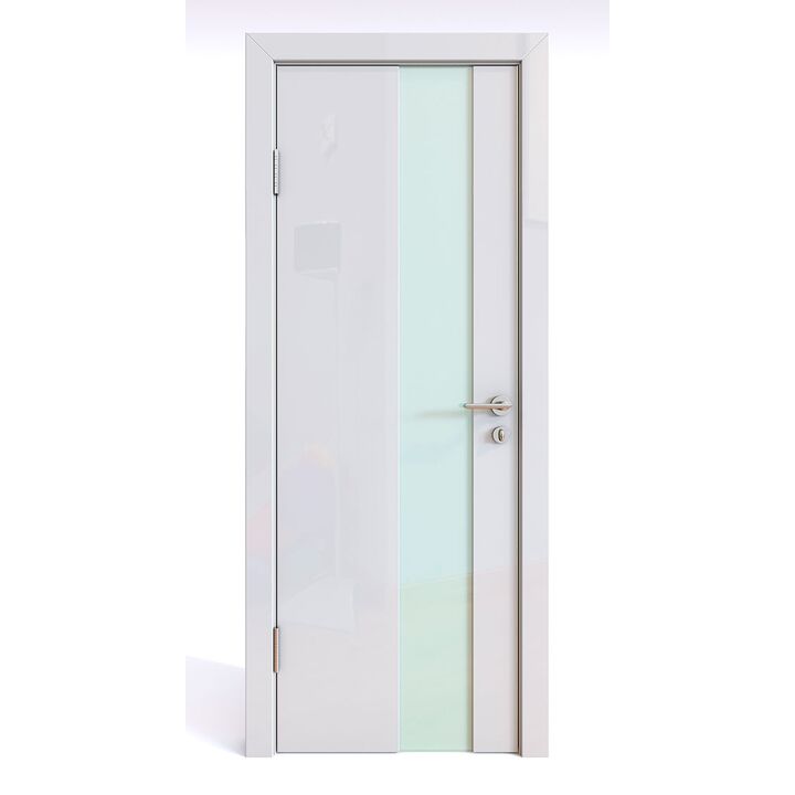 Дверь 504 Белый глянец с белым стеклом