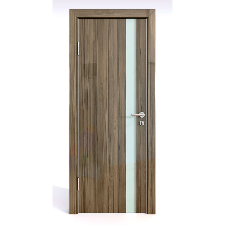 Дверь 507 Сосна глянец с белым стеклом