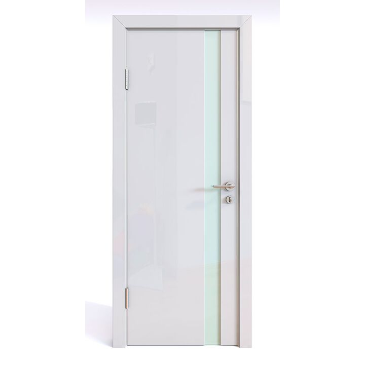 Дверь 507 Белый глянец с белым стеклом