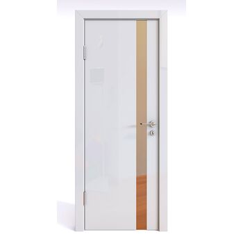 Дверь 507 Белый глянец с бронзовым зеркалом