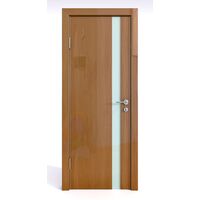 Дверь 507 Анегри темный глянец с белым матовым стеклом