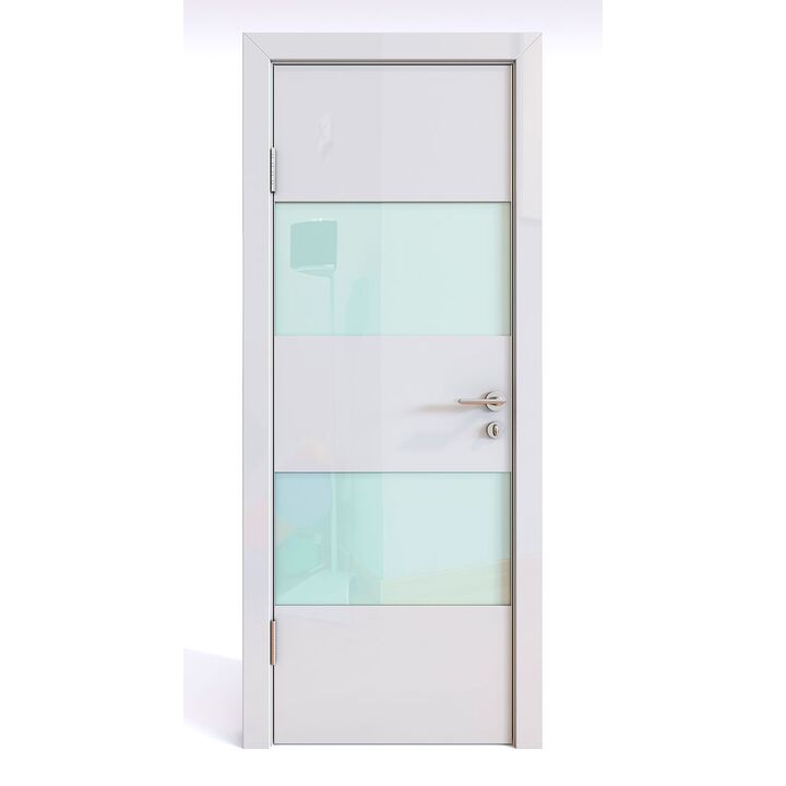 Дверь 508 Белый глянец с белым стеклом