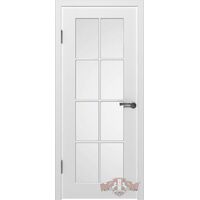 Межкомнатная дверь Порта (Белая эмаль) стекло белое