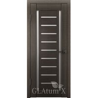 Межкомнатная дверь Атум X13 Серый дуб стекло белый сатинат