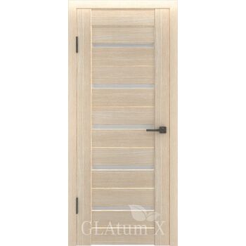 Межкомнатная дверь Атум X7 (Капучино) стекло белый сатинат