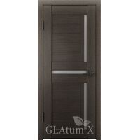 Межкомнатная дверь Атум X16 (Серый дуб) стекло белый сатинат