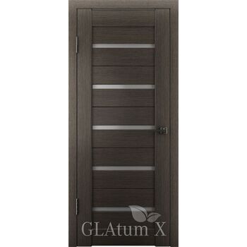 Межкомнатная дверь Атум X7 (Серый дуб) стекло белый сатинат