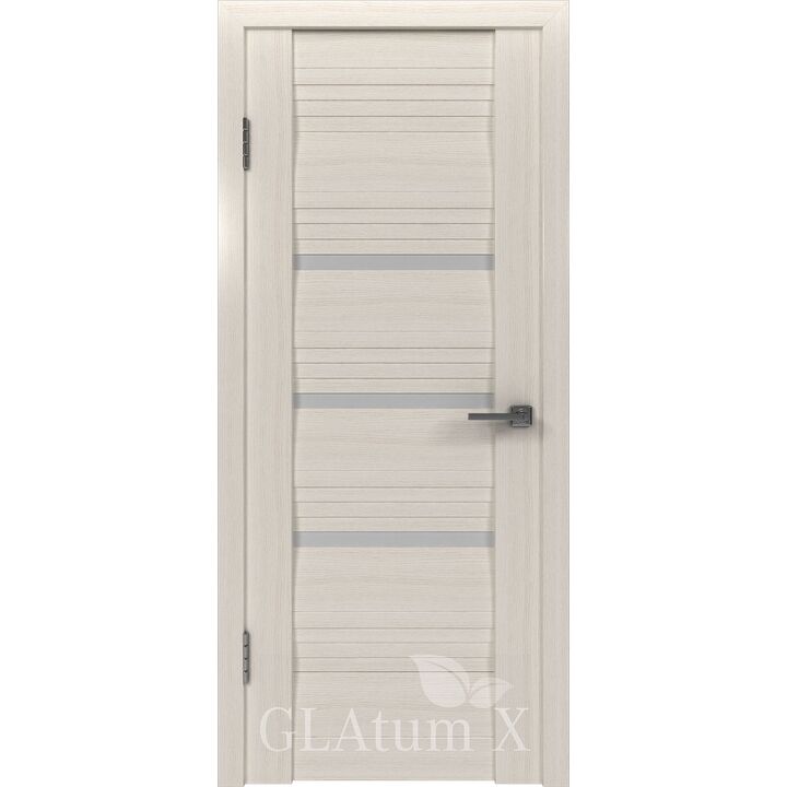 Межкомнатная дверь Атум X31 Беленый дуб стекло белый сатинат
