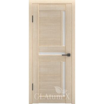 Межкомнатная дверь Атум X16 (Капучино) стекло белый сатинат