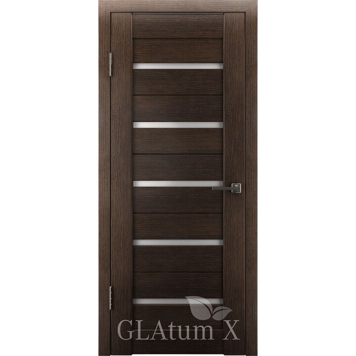 Межкомнатная дверь Атум X7 Венге стекло белый сатинат
