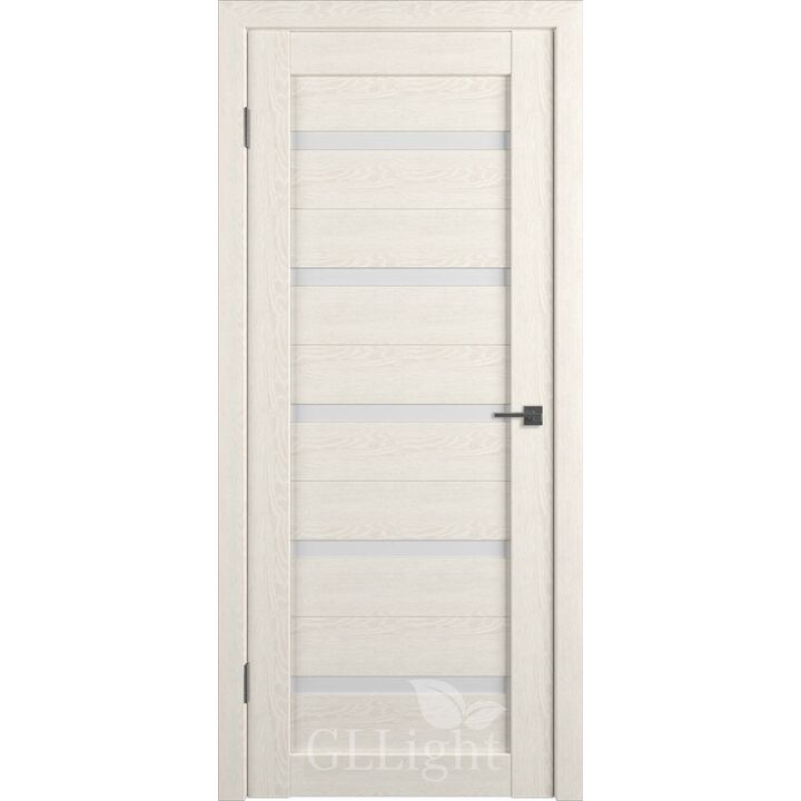 Межкомнатная дверь Лайт 7 (Дуб Латте) стекло белый сатинат
