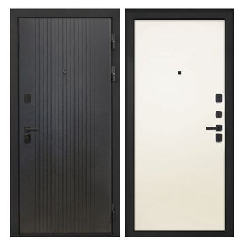 Входная дверь Профит Black Лофт черный Гладкая панель Силк жасмин