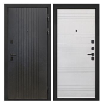 Входная дверь Профит Black Лофт черный ФЛ-316 белый ясень