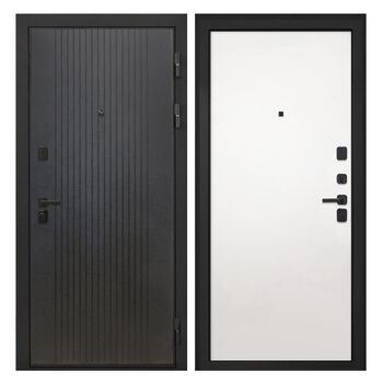 Входная дверь Профит Black Лофт черный Гладкая панель Силк Сноу