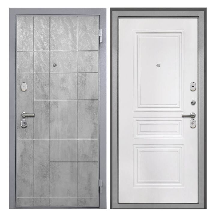 Входная дверь Спарта grey ФЛ-243-м белая матовая