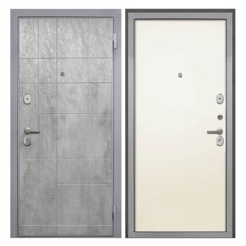 Входная дверь Спарта grey Гладкая панель Силк жасмин