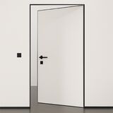 Межкомнатная дверь InWall Doors Invisible Revers под покраску, кромка алюминиевая черная, 600х2200