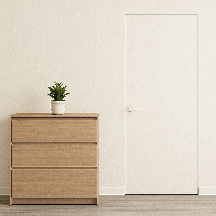 Межкомнатная дверь InWall Doors Invisible под покраску, кромка ABC, 600х2000