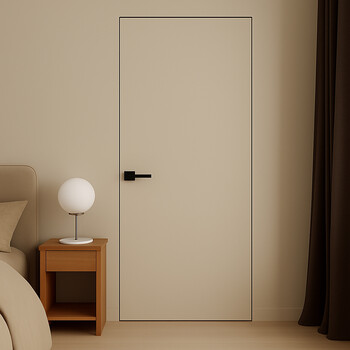 Межкомнатная дверь InWall Doors Invisible под покраску кромка ALU Black