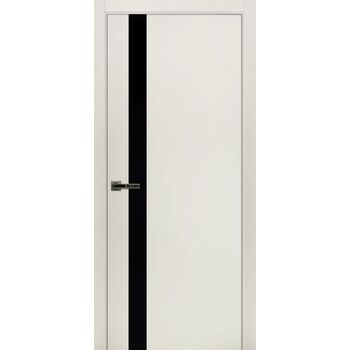 Межкомнатная дверь Экселент 1 ЭМ01 (белый) стекло Лакобель Черный, без фурнитуры