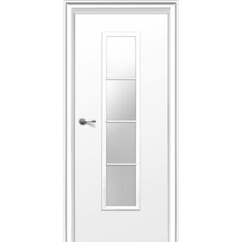 Межкомнатная дверь 206 (белая) стекло матовое