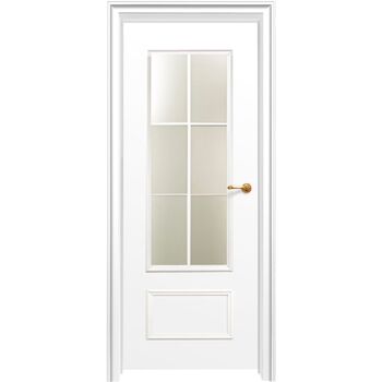Межкомнатная дверь 208 (белая) стекло матовое