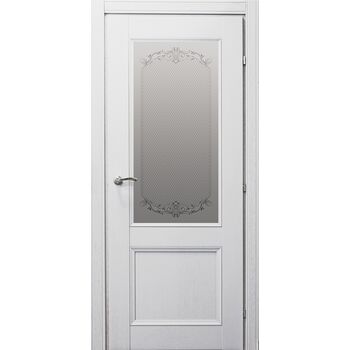 Межкомнатная дверь 3324 (эмаль белая по шпону) стекло Денор