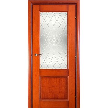 Межкомнатная дверь 3324 (бразильская груша) стекло Роса