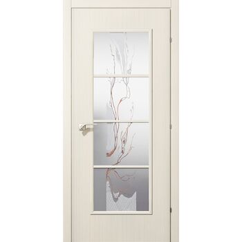Межкомнатная дверь 5040 (выбеленый дуб) стекло Цветстекло
