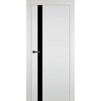 Межкомнатная дверь 701 (эмаль белая по шпону) стекло Черное