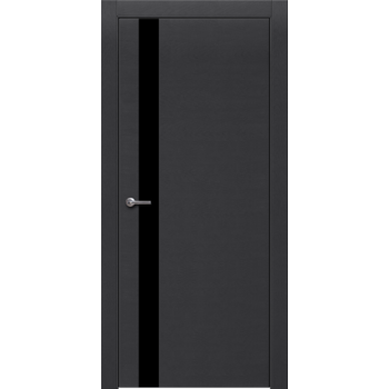 Межкомнатная дверь 701 (эмаль черная по шпону) стекло Черное