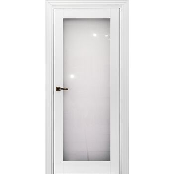 Межкомнатная дверь 739 (эмаль белая по MDF) стекло Триплекс, без фурнитуры