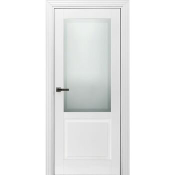 Межкомнатная дверь 732.1 (эмаль белая по MDF) стекло МатПсевдофацет, без фурнитуры