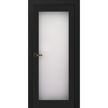 Межкомнатная дверь 739 (эмаль черная по MDF) стекло Триплекс, размер без фурнитуры