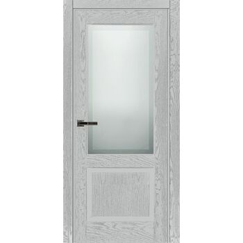 Межкомнатная дверь 742.1 (эмаль светло-серая по шпону) стекло МатПсевдофацет