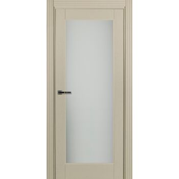 Межкомнатная дверь 749 (эмаль жемчужная по шпону) стекло матовое