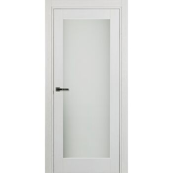 Межкомнатная дверь 749 (эмаль белая по шпону) стекло матовое