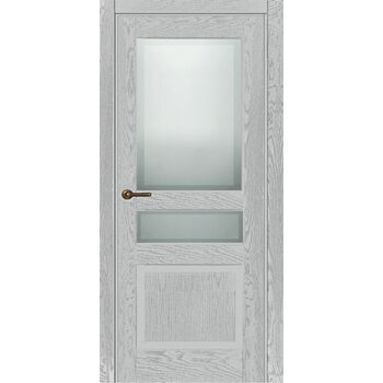 Межкомнатная дверь 743.1 (эмаль светло-серая по шпону) стекло МатПсевдофацет